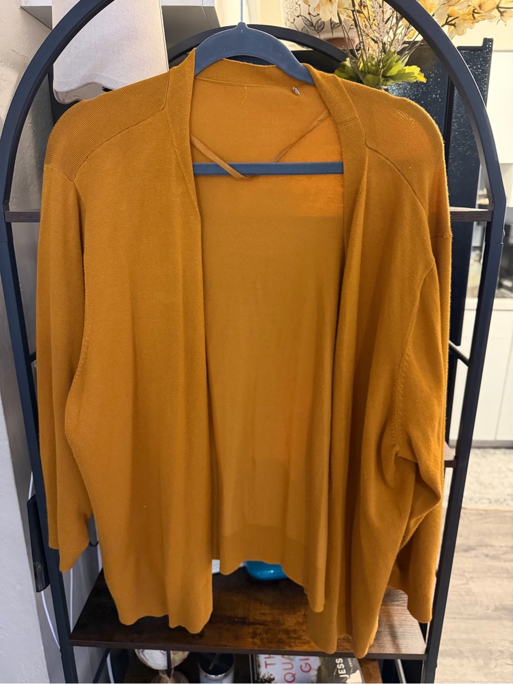 Cato Open-Front Cardigan in Mustard